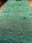 Green Colour Silk Moire Home Textile Interior Fabrics, Watermark Pattern.