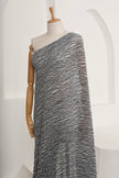 Black White Unique Natural Sheer, Textured Cotton Linen Mix Special Fabrics.