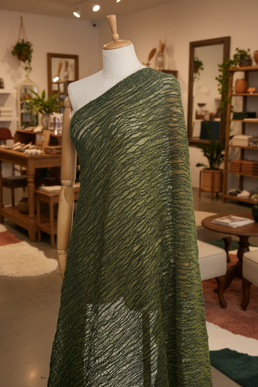 Metre Keten Kumaş, Organik Pamuklu Kumaş, Dokulu El Dokuma Yarı Şeffaf Doğal Kumaşlar.