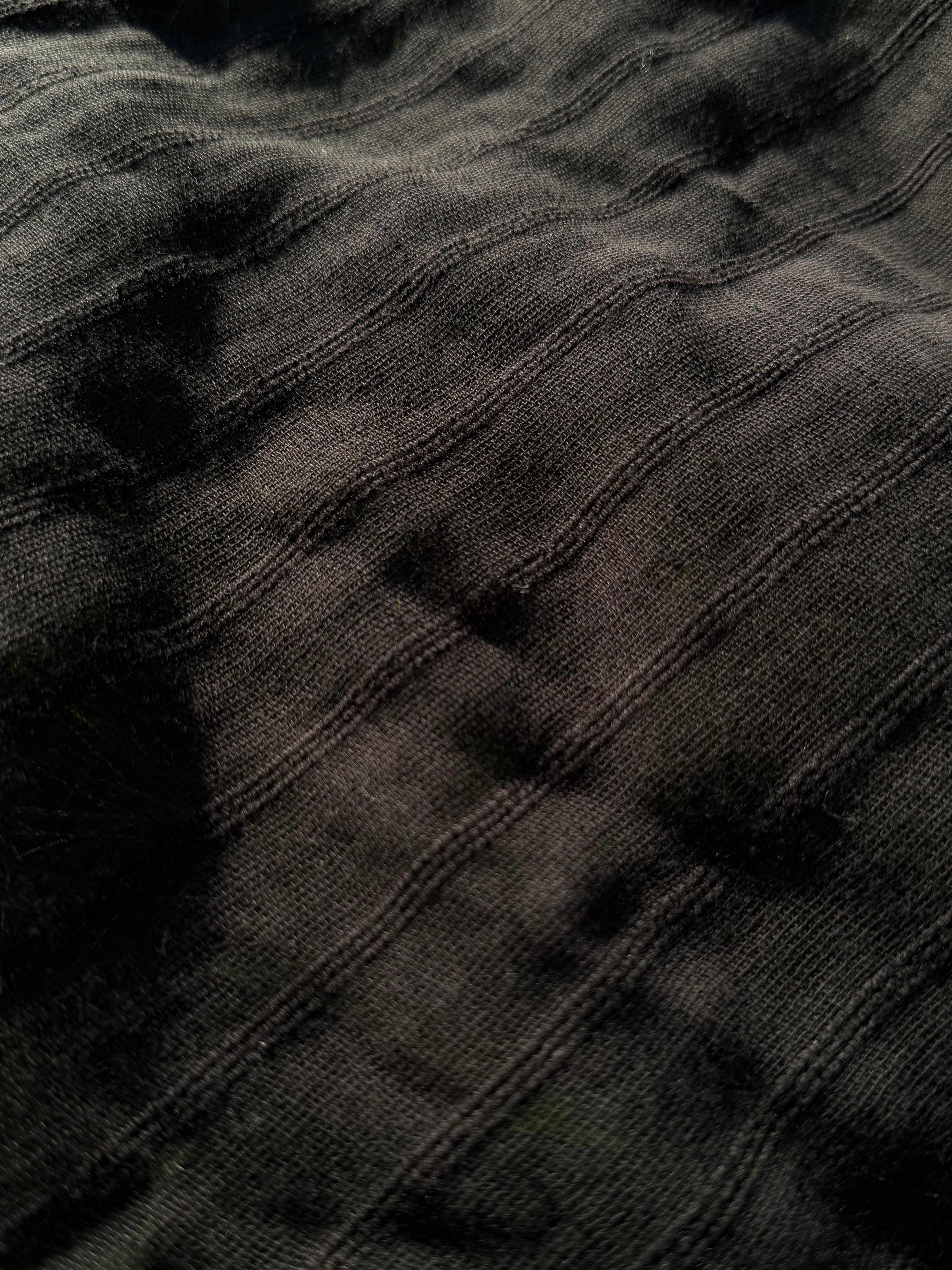 Black Striped Cotton Gauze Fabric – Lightweight Sheer Open Weave Summer Fabric