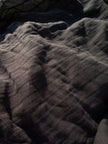 Black Striped Cotton Gauze Fabric – Lightweight Sheer Open Weave Summer Fabric
