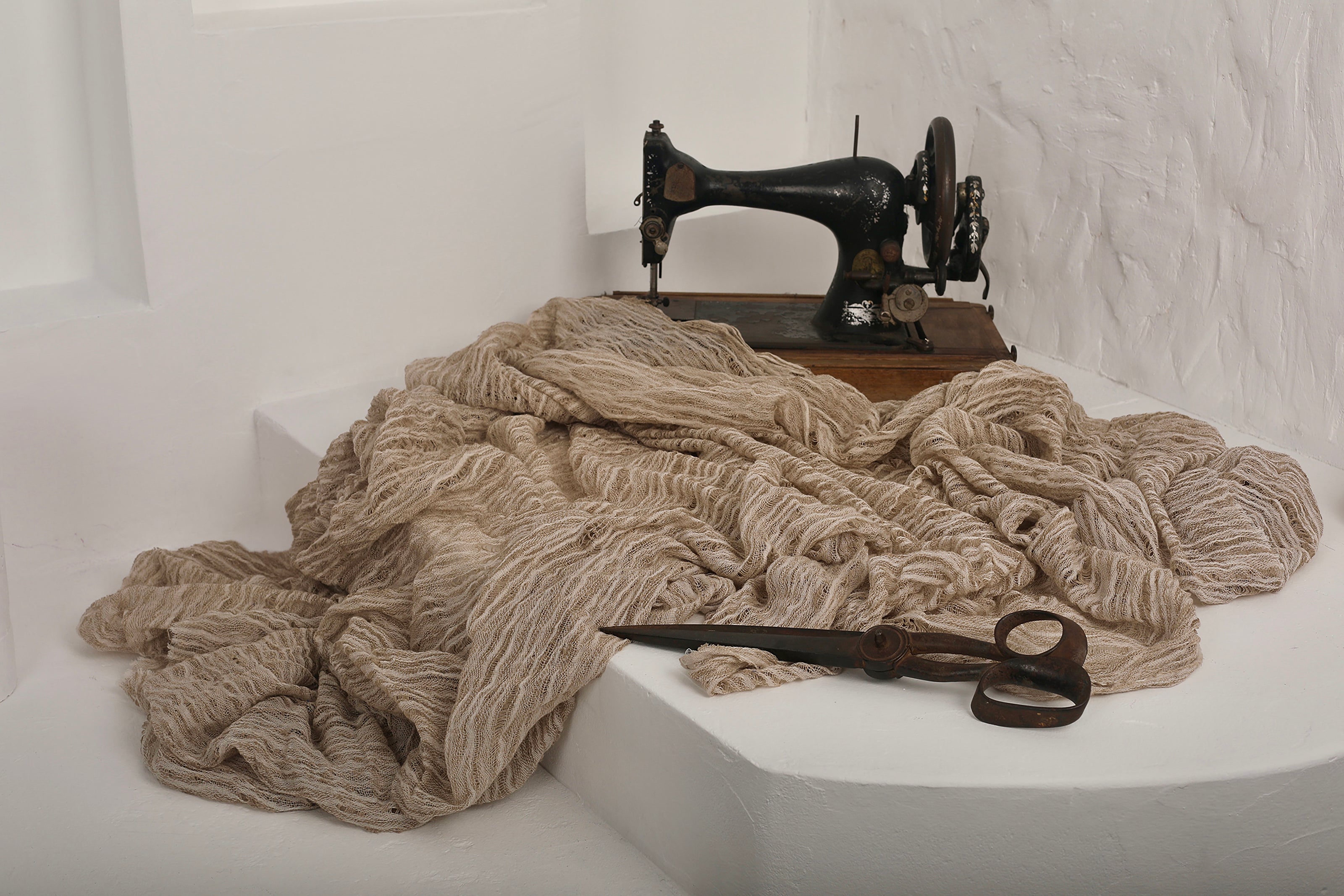 Camel Textured Linen Fabric By The Yard Natural Fabrics.