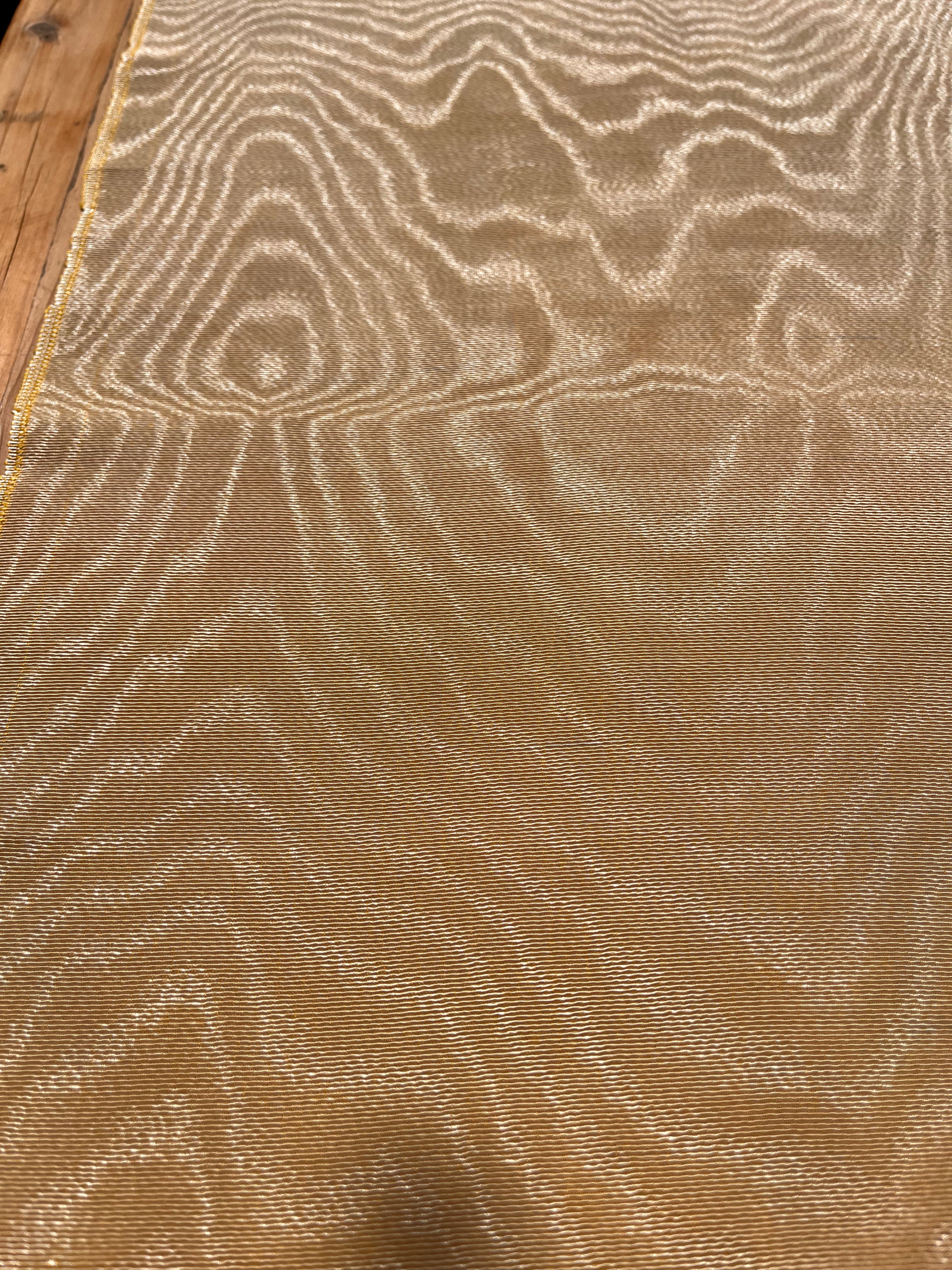 Yellow Silk Fabric, Moire Silk Fabric, Silk By The Yard. Watermark Pat ...