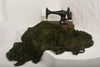 Green Linen Fabric By The Yard Textured Handloom Semi-Sheer Natural Fabrics.