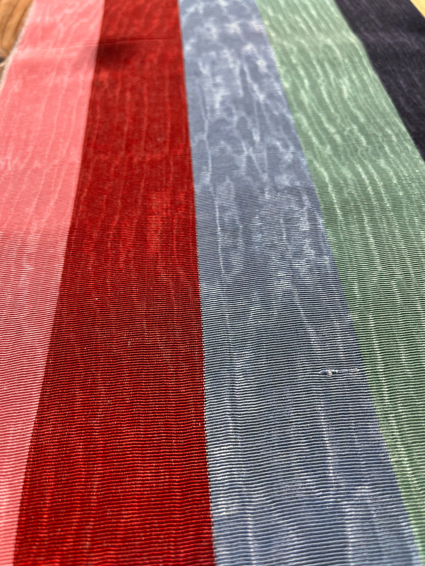 Osmanlı Başlıklı Gökkuşağı Çizgili Lüks İpek Döşeme, Ev Tekstili İç Mekan Kumaşları: Yastık Kılıfları, Kimono Esintili Tasarımlar, Filigran Desenleri.