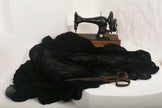 Black Textured Linen Fabric By The Yard Natural Fabrics.