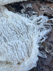 Tissu en lin par cour, tissu en coton biologique, tissus naturels semi-transparents texturés / non blanchis, blanc ivoire.