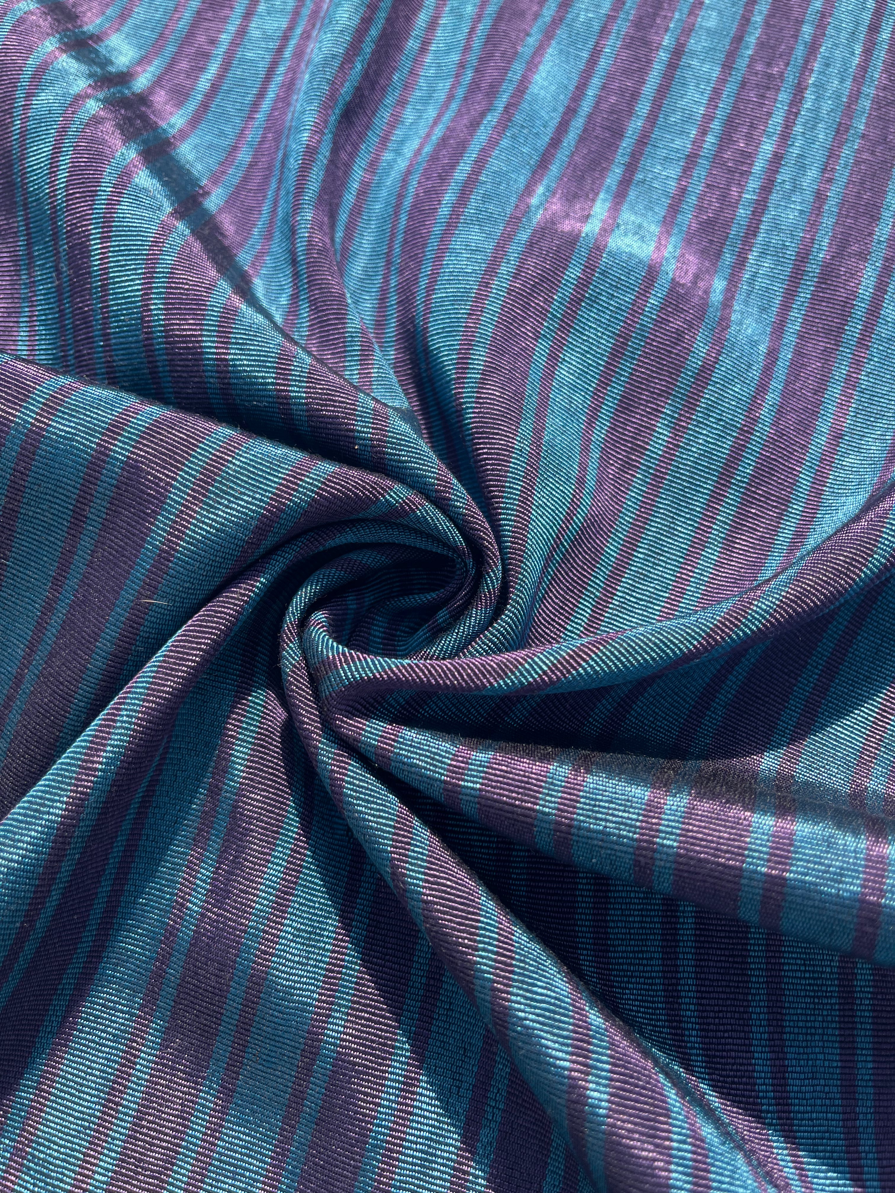 Striped Silk Fabric, Moire Silk Fabric, Silk By The Yard. Watermark Pattern.