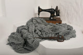 Bluish Gray Linen Fabric By The Yard Textured Handloom Semi-Sheer Natural Fabrics.