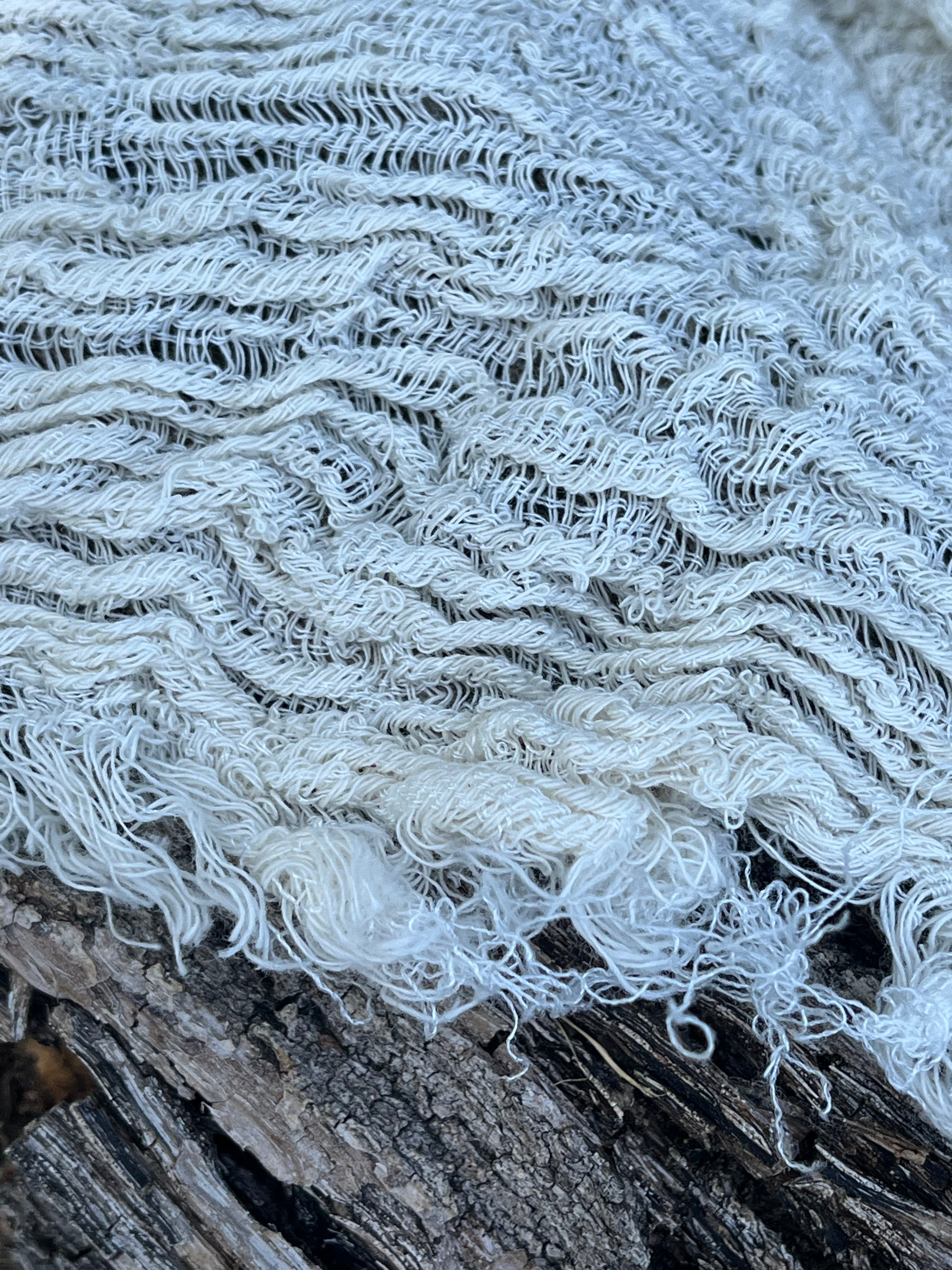 Tissu en lin par cour, tissu en coton biologique, tissus naturels semi-transparents texturés / non blanchis, blanc ivoire.