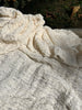 Tissu en lin par cour, tissu en coton biologique, tissus naturels semi-transparents texturés / non blanchis, blanc ivoire.
