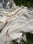 100% Organic Cotton Fabric Panel – Lightweight Fringed Beach Dress Fabric