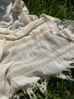 100% Organic Cotton Fabric Panel – Lightweight Fringed Beach Dress Fabric