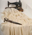 Beige Striped Neutral Organic Cotton Fabric By The Meter.