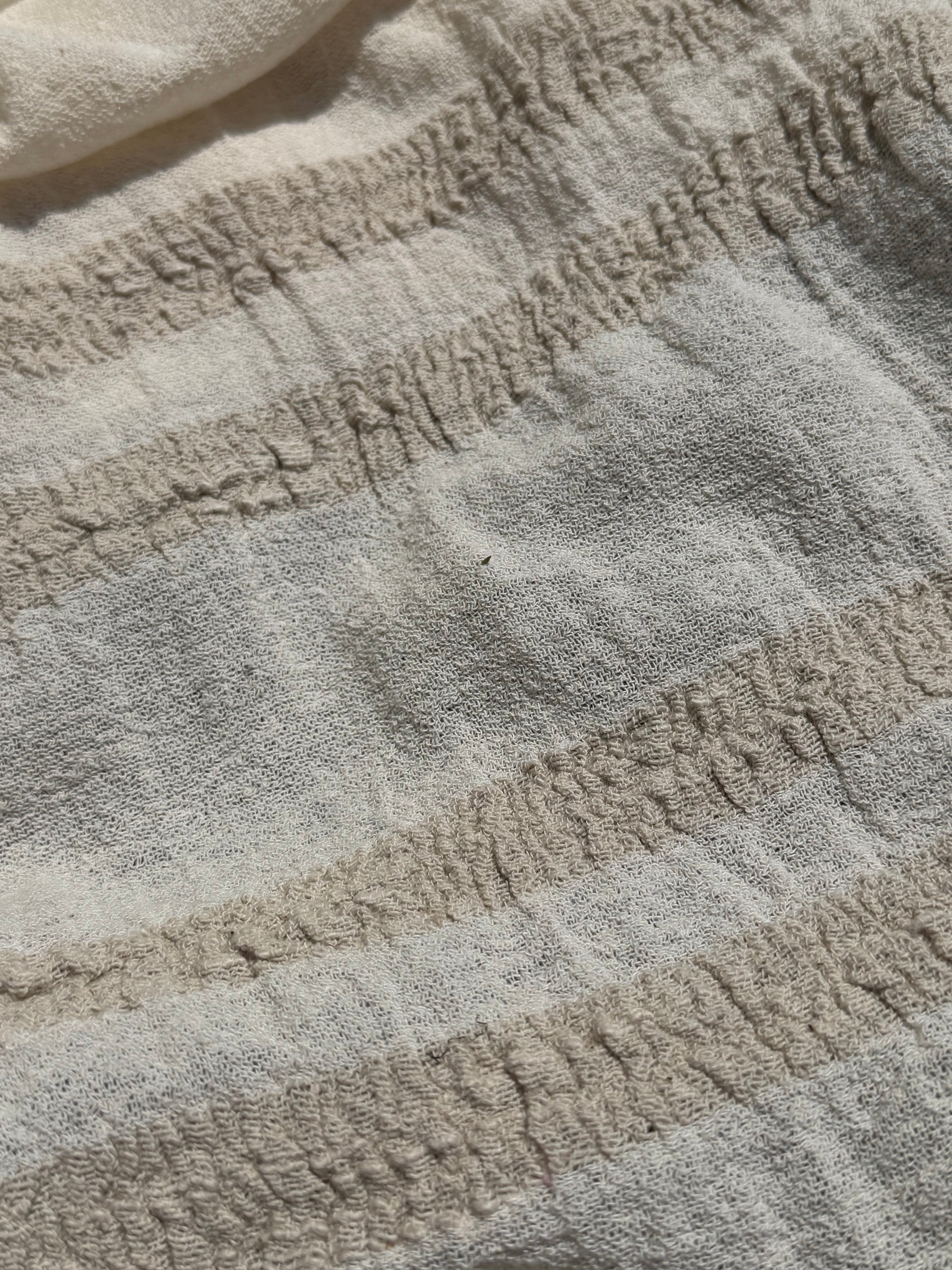 100% Organic Cotton Fabric Panel – Lightweight Fringed Beach Dress Fabric
