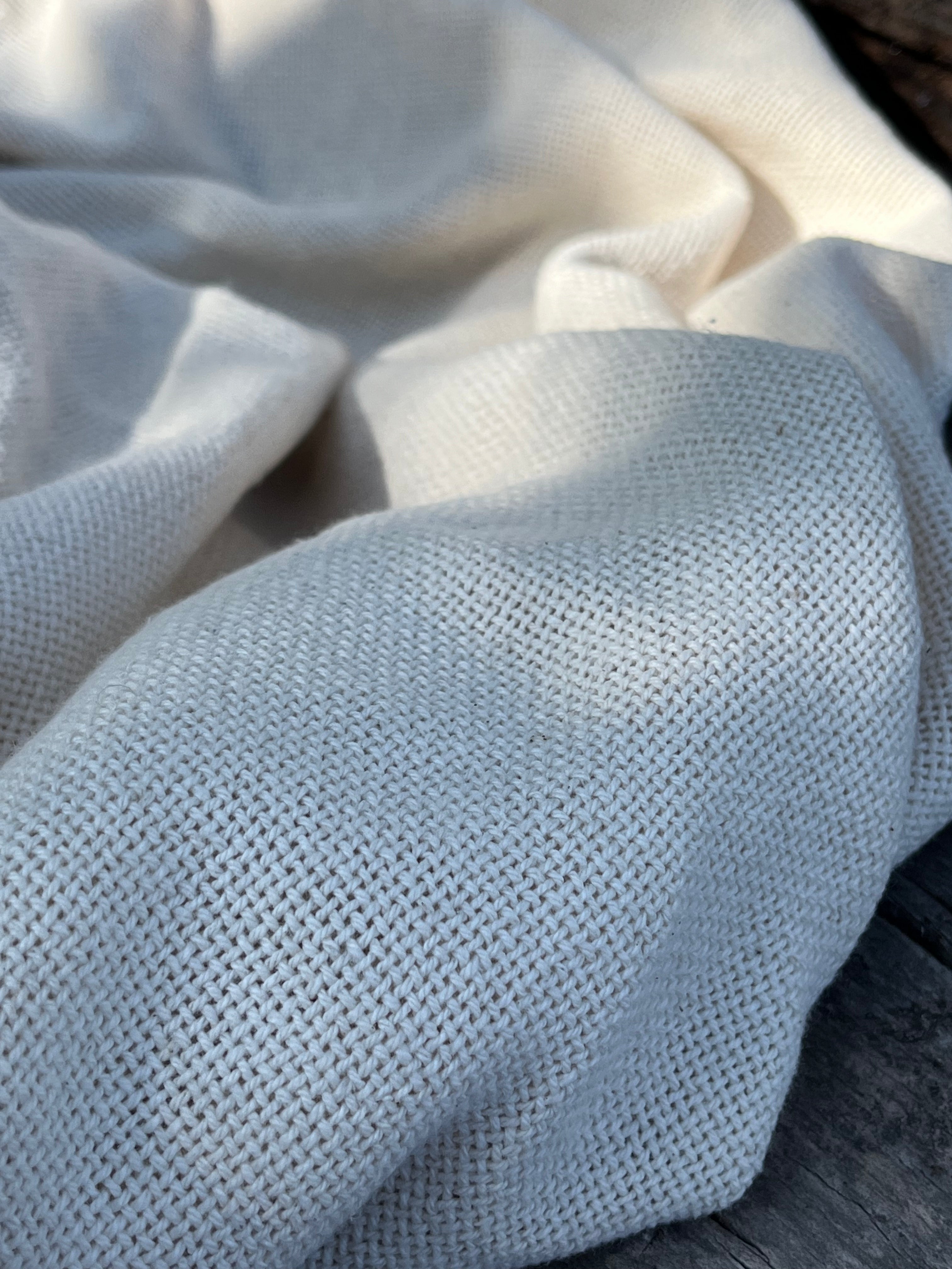 Heavy Weight Organic Cotton Open Weave Sewing Fabric, Natural Undyed ...