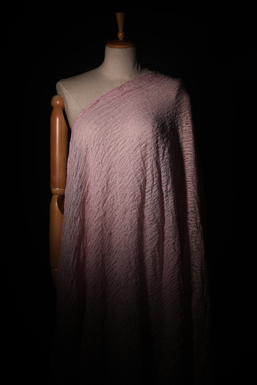 Metreyle Leylak Pembesi Keten Kumaş, Organik Pamuklu Kumaş, Dokulu El Dokuma Yarı Şeffaf Doğal Kumaşlar.