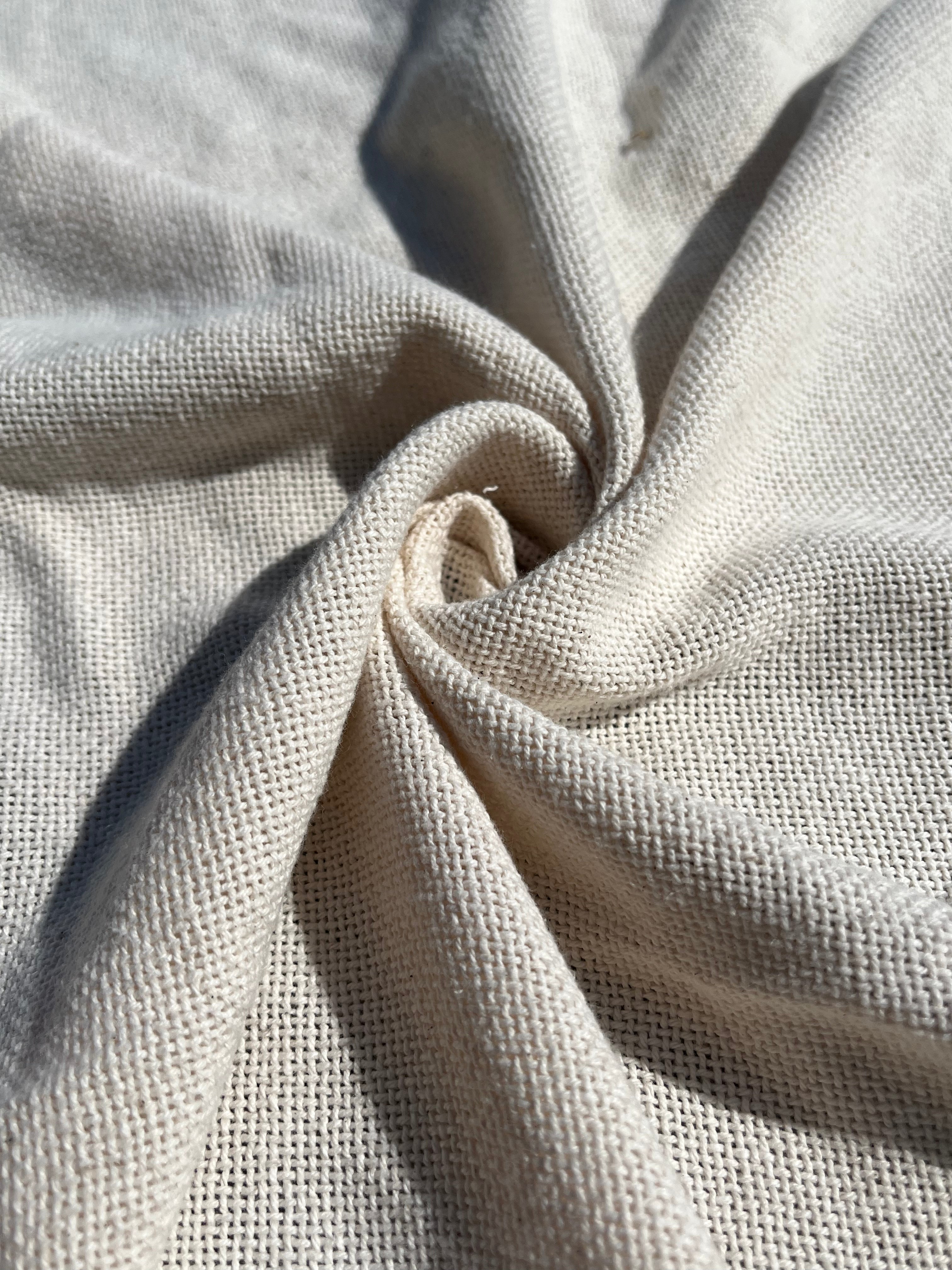Heavy Weight Organic Cotton Open Weave Sewing Fabric, Natural Undyed ...