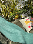 Green Moire Silk Home Textile Interior Fabrics, Watermark Pattern.