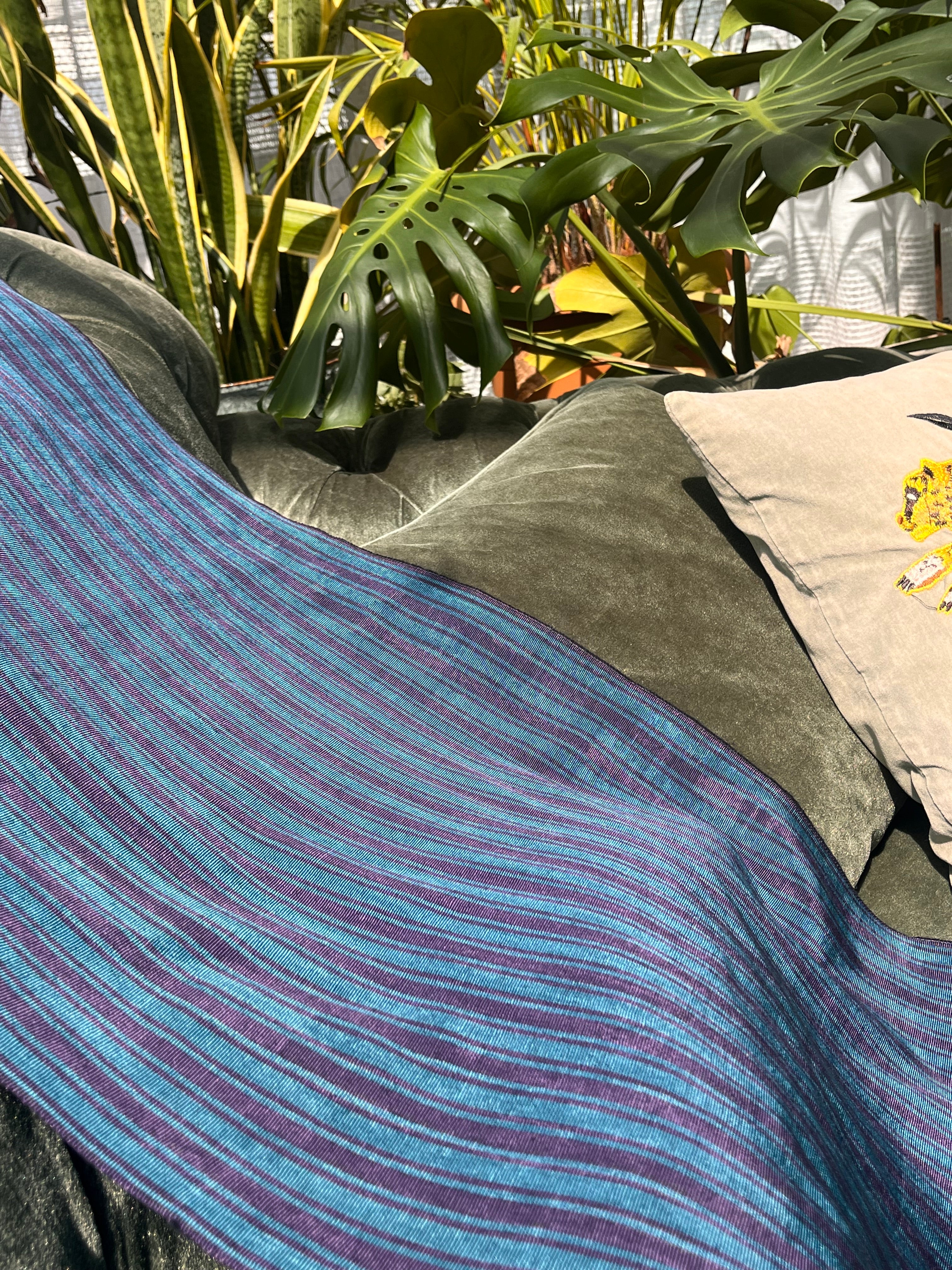 Striped Silk Fabric, Moire Silk Fabric, Silk By The Yard. Watermark Pattern.
