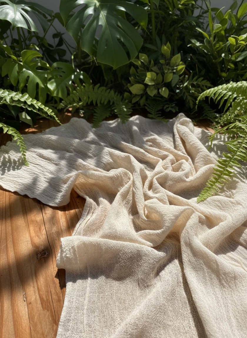 Özel Dokulu Türk Pamuğu Buruşuk Kumaş: Kimono Yazlık Elbiseler, Yenidoğan Kıyafetleri İçin Benzersiz Kalite | Tül, Şeffaf ve Esnek Seçenekler.