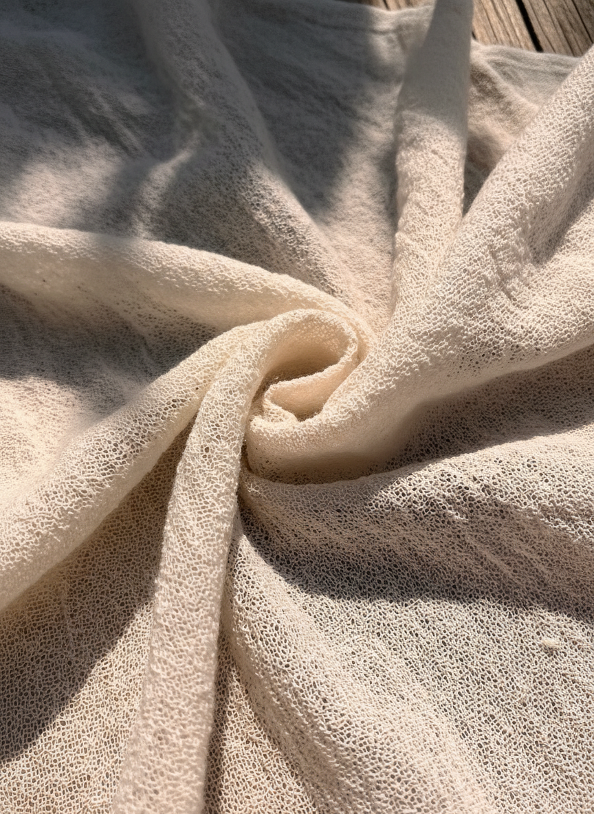 Özel Dokulu Türk Pamuğu Buruşuk Kumaş: Kimono Yazlık Elbiseler, Yenidoğan Kıyafetleri İçin Benzersiz Kalite | Tül, Şeffaf ve Esnek Seçenekler.