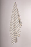 Navy - Black Striped Neutral Organic Cotton Fabric By The Meter.