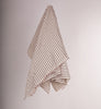 Dark Red Striped Neutral Organic Cotton Fabric By The Meter.