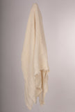 Tissu en lin par cour, tissu en coton biologique, tissus naturels semi-transparents texturés / non blanchis, blanc ivoire.