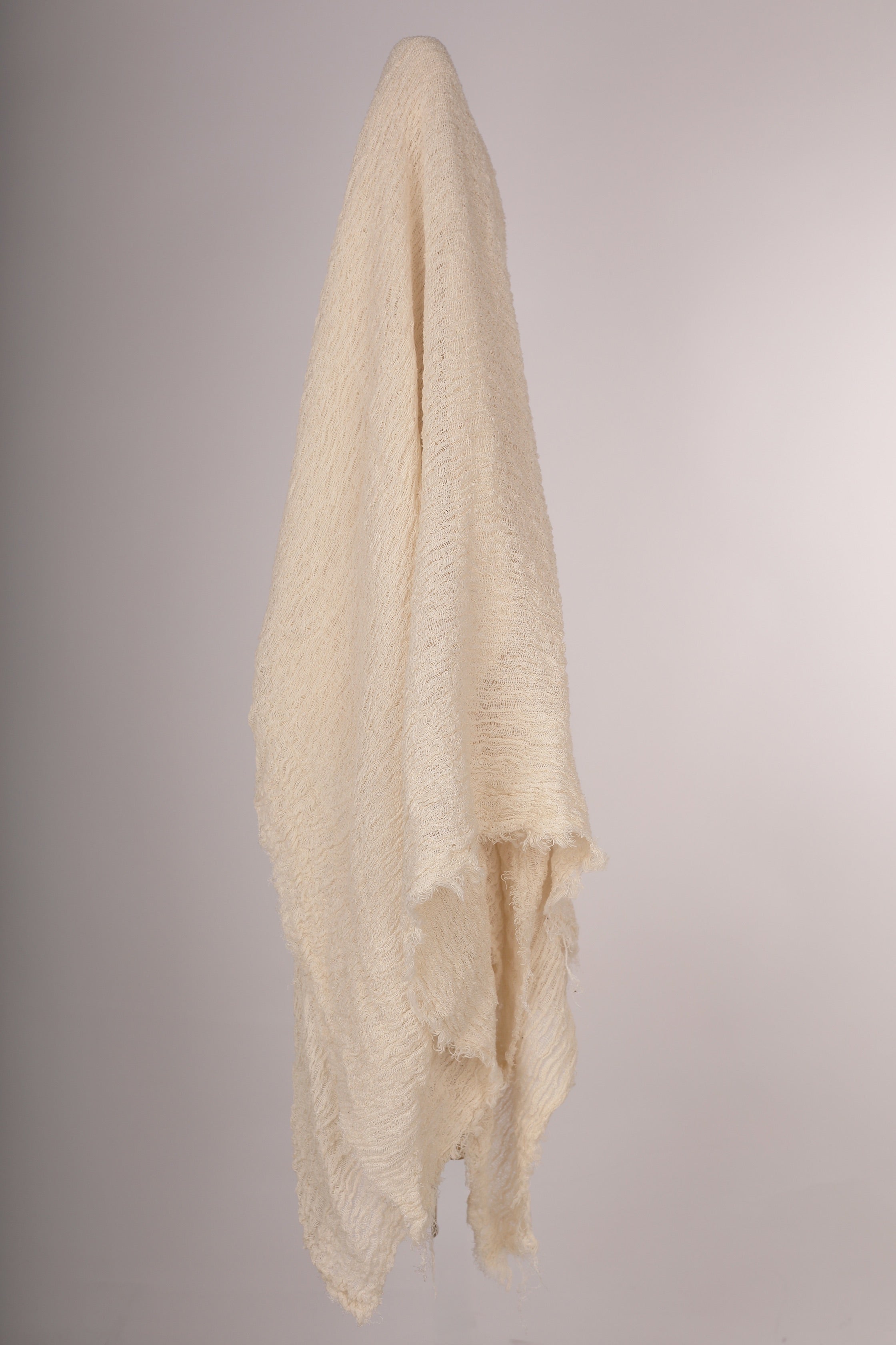 Tissu en lin par cour, tissu en coton biologique, tissus naturels semi-transparents texturés / non blanchis, blanc ivoire.