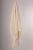 Tissu en lin par cour, tissu en coton biologique, tissus naturels semi-transparents texturés / non blanchis, blanc ivoire.