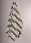 Sile Cloth Cotton Natural Fabric With Black Stripes.
