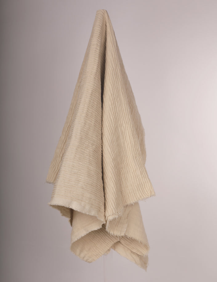 Thick Double-Face Ribbed Organic Cotton Fabric – Undyed Natural.