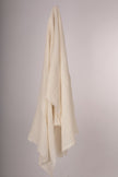White Pin Striped Neutral Organic Cotton Fabric By The Meter.