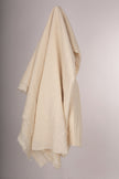 Ecru Cotton Linen Fabric By The Meter, Neutral Undyed Pin Stripes.