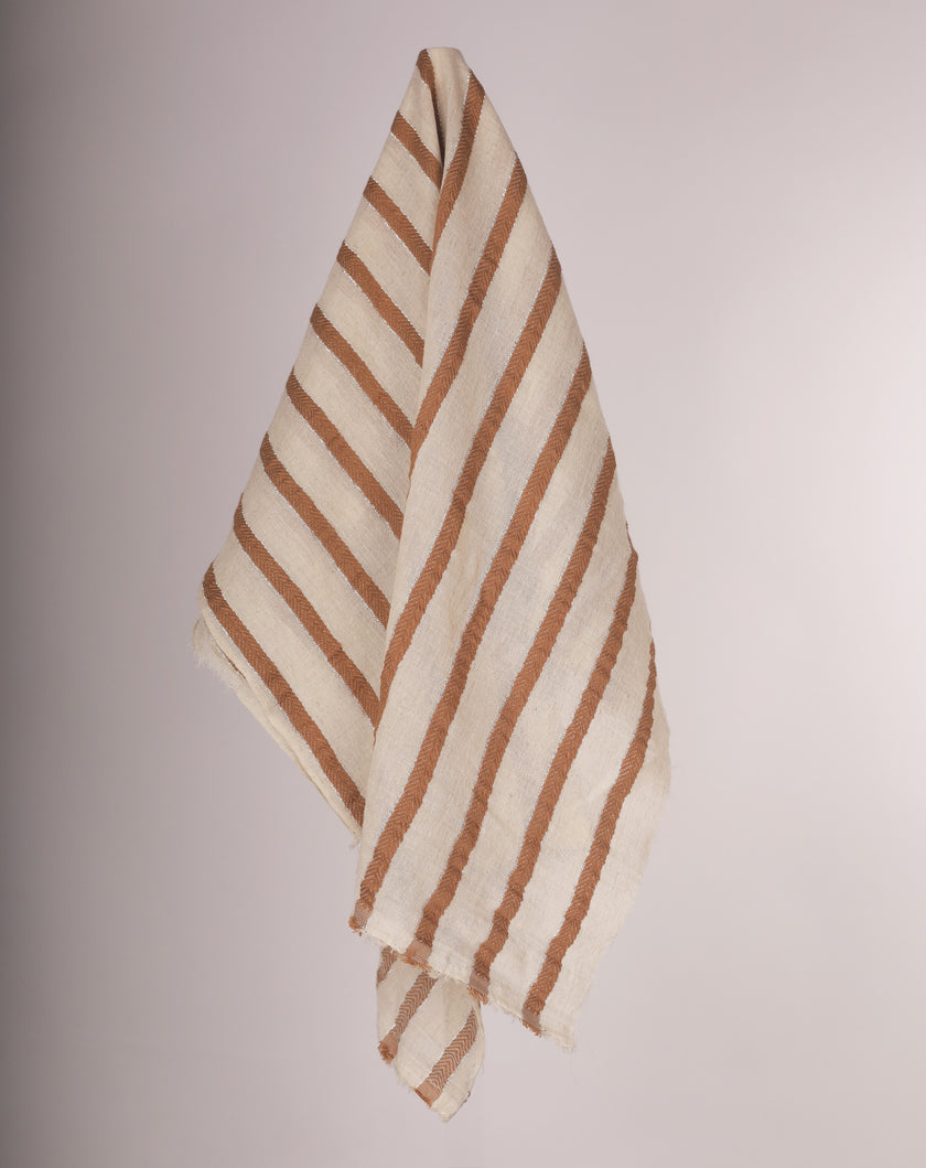 Balıksırtı Çizgili Nötr Organik Pamuklu Çift Yüzlü Kumaş Metre Fiyatı, Çizgili Doğal Kumaş, Geniş En.