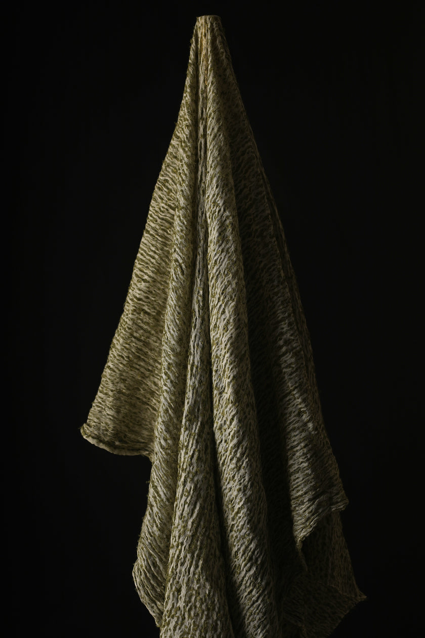 Metre Kare Yeşil Keten Kumaş, Organik Pamuklu Kumaş, Dokulu El Dokuma Doğal Kumaşlar.