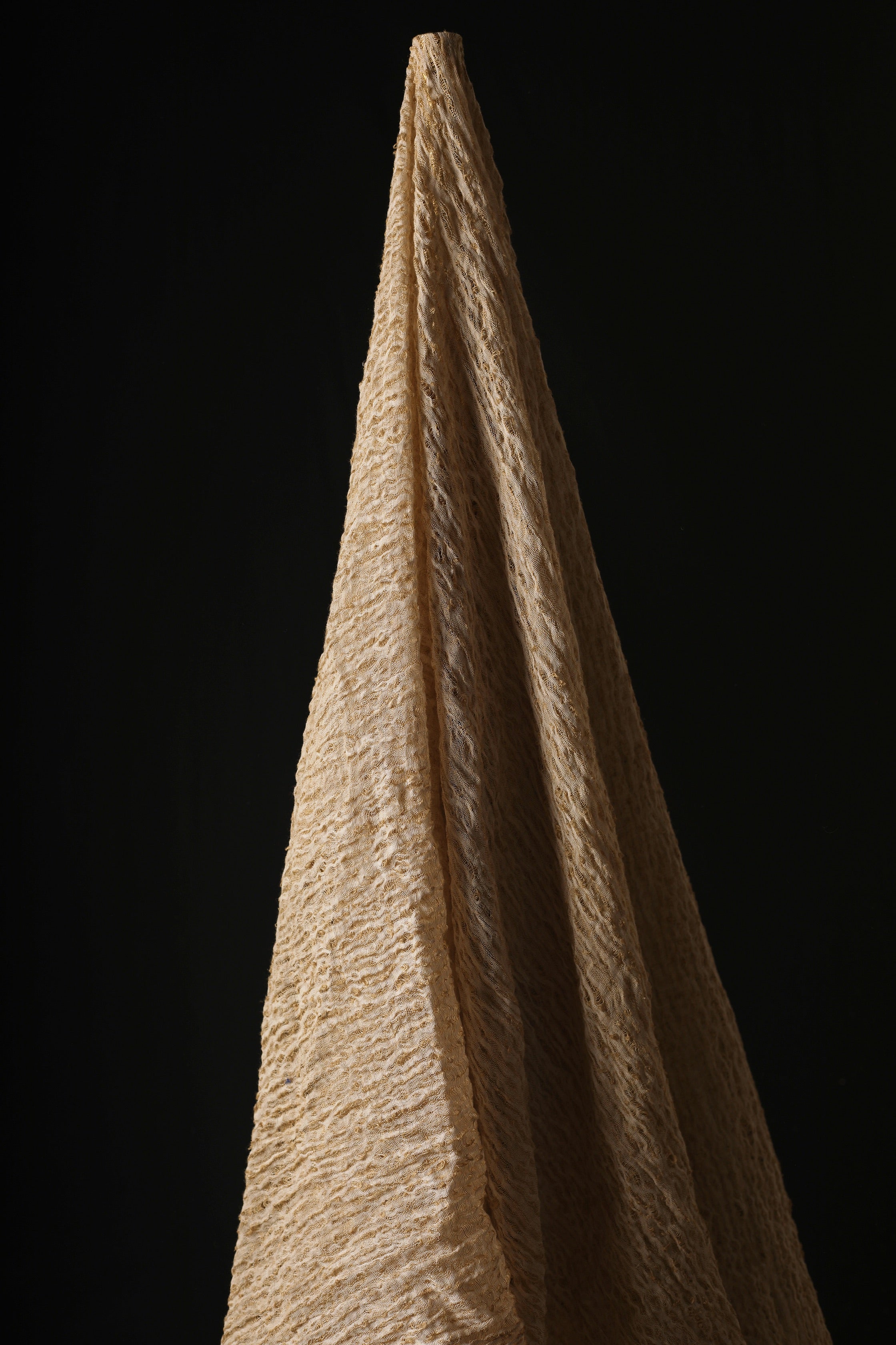Camel Unique Natural Sheer, Textured Cotton Linen Mix Special Fabrics.