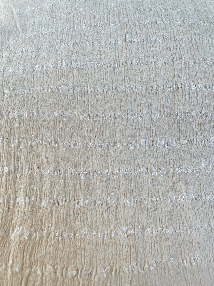 Nötr Dokulu Pamuklu Esnek Buruşuk Kumaş: Kimono Yaz Etekleri Yenidoğan Kıyafetleri İçin Benzersiz Kalite | Esnek Seçenekler, El Dokuması.