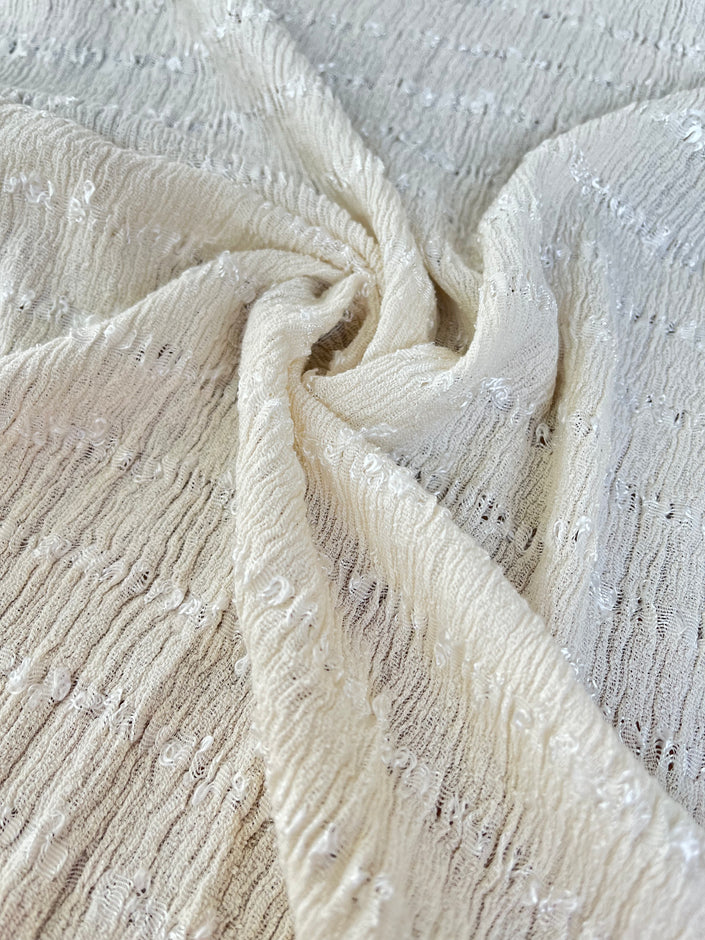 Textured Cotton Stretchy Crinkle Fabric.