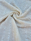 Tissu froissé extensible en coton texturé neutre : qualité unique pour les jupes d'été kimono, tenues pour nouveau-nés | Options extensibles, tissées à la main.