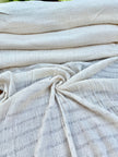 Neutral Textured Turkish Cotton Crinkle Fabric Stretchy.