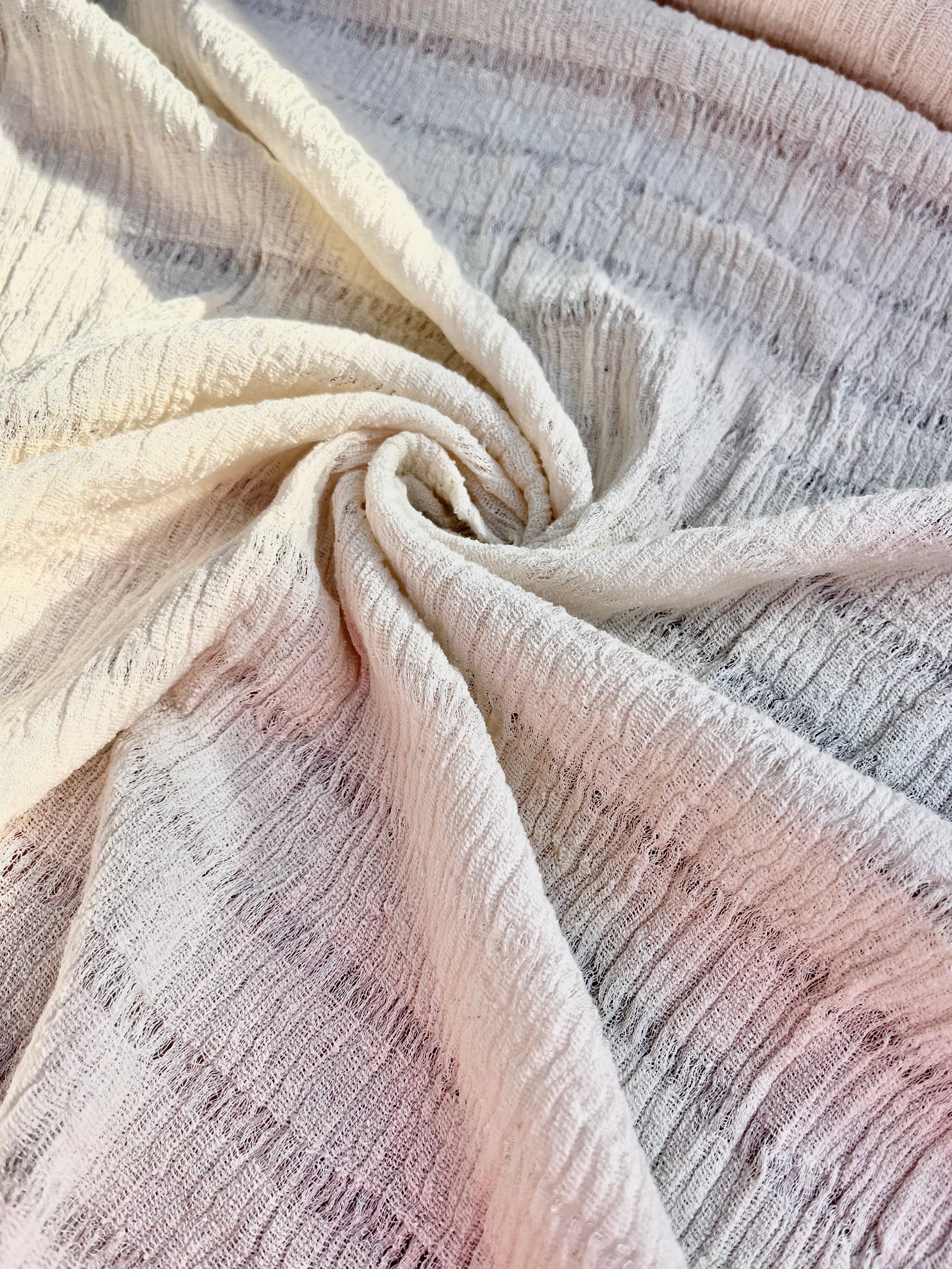 Neutral Textured Turkish Cotton Crinkle Fabric Stretchy.
