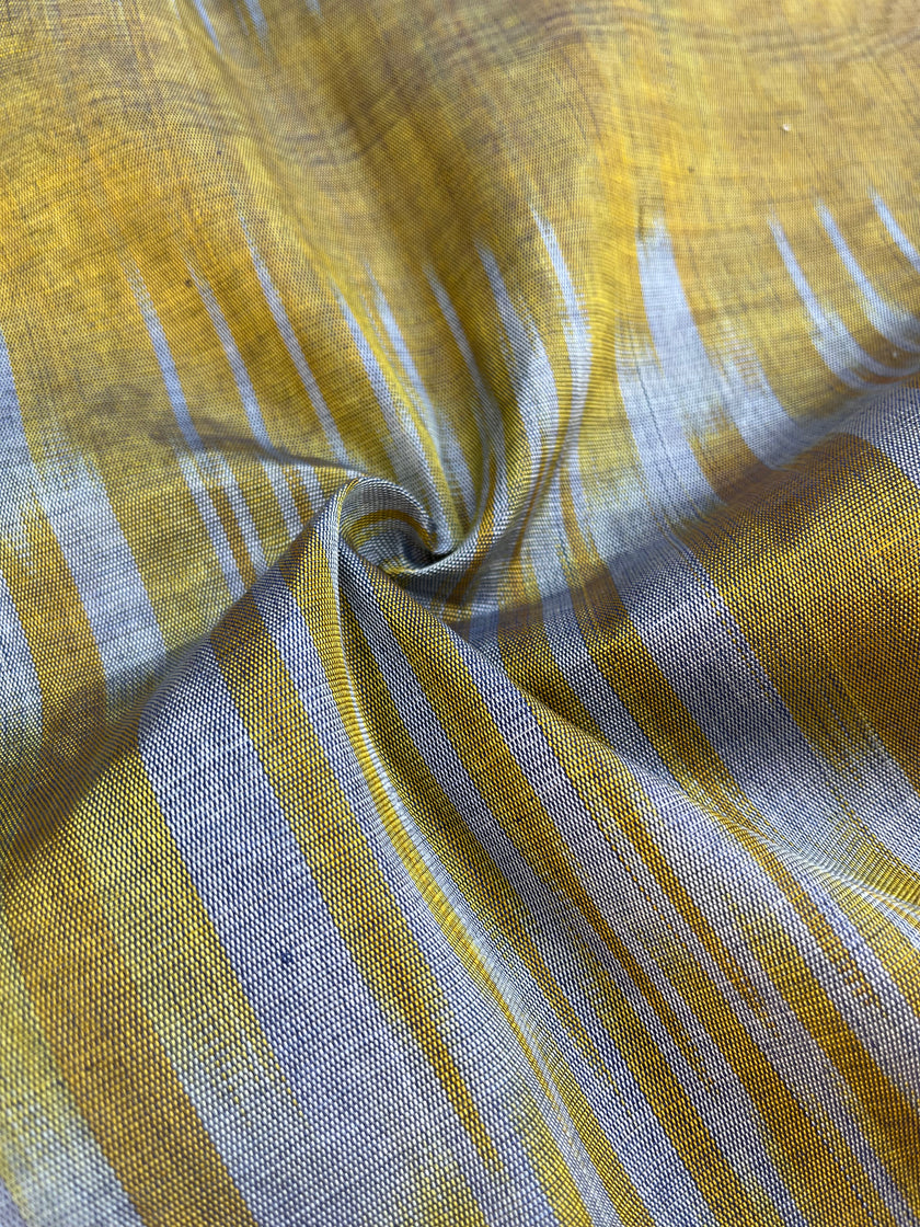 Sarı İkat Çizgili Lüks İpek Döşeme Osmanlı Başlık, Ev Tekstili İç Mekan Kumaşları: Yastık Kılıfları, Kimono Esintili Tasarımlar, Filigran Desenleri.