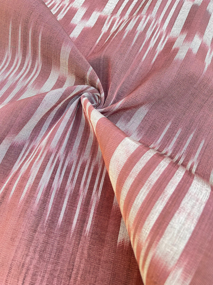 Burgundy Ikat Striped Luxurious Silk Upholstery For Ottoman Headboard, Home Textile Interior Fabrics.