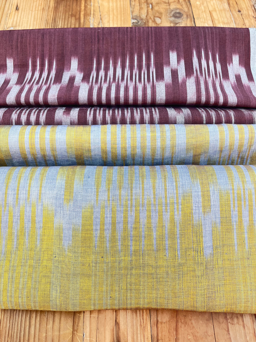 Sarı İkat Çizgili Lüks İpek Döşeme Osmanlı Başlık, Ev Tekstili İç Mekan Kumaşları: Yastık Kılıfları, Kimono Esintili Tasarımlar, Filigran Desenleri.