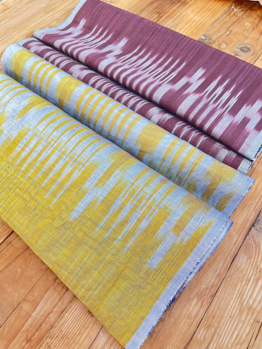 Osmanlı Başlıklı Bordo İkat Çizgili Lüks İpek Döşeme, Ev Tekstili İç Mekan Kumaşları: Yastık Kılıfları, Kimono Esintili Tasarımlar, Filigran Desenleri.