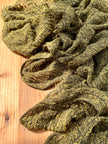 Green Linen Fabric By The Yard Textured Handloom Semi-Sheer Natural Fabrics.