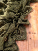 Green Linen Fabric By The Yard Textured Handloom Semi-Sheer Natural Fabrics.