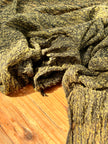 Green Linen Fabric By The Yard Textured Handloom Semi-Sheer Natural Fabrics.